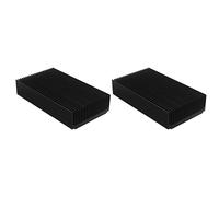 Giwnhvx 2 radiateurs en aluminium 4,72 x 2,72 x 1,06 pouces/120 x 69 x 27 mm dissipateur de refroidissement radiateur dans l'oxyde noir 22 ailettes