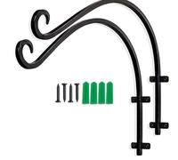 Giwnhvx 2 Supports de Plantes Suspendus Robustes, Support de Suspension Incurvé pour Mur Extérieur de 16 Pouces pour Panier de Fleurs Suspendu, Mangeoire à Oiseaux
