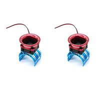 Giwnhvx 2 x couvercle du dissipateur de moteur + ventilateur de refroidissement pour A959-B 144001 124019 1/8 1/10 RC Car 540 3650 Dissipateur de moteur de dimensions