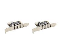 Giwnhvx 2 x PCI-E vers 4 ports USB 2.0 Convertisseur Carte PCIE USB2.0 Carte Adaptateur Carte MCS9990 Chipset Permet d'échanger à chaud USB Riser Card