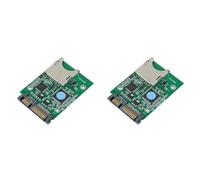 Giwnhvx 2 x SD SDHC Secure Digital MMC Memory Card A 7 + 15P Serial Converter Adapter Installation facile Aucun pilote requis