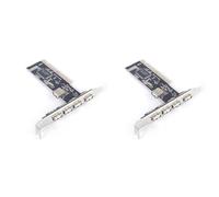 Giwnhvx 2 x USB 2.0 4 ports 480 Mbps haute vitesse VIA HUB PCI Controller Card Adapter carte PCI cartes PCI pour Vista ME XP 2000 98 SE