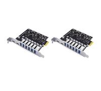 Giwnhvx 2 x USB 3.2 E carte d'extension PCI-E de type C PCIE A contrôleur USB 6 ports + adaptateur pour carte PCI-E USB-C 3.2 A 2 ports