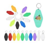 Giwnhvx 20 Pcs Porte-Clés D'Hôtel Vierge avec Porte-Clés, 10 Couleurs Arc-en-Ciel en Plastique Losange Motel Porte-Clés, Porte-Clés par Sublimation Facile à Utiliser