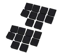 Giwnhvx 20 Pièces 40 mm x 40mm Capuchons Noirs Carré en Plastique Tube Inserts