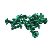 Giwnhvx 20 PièCes en Alliage D'Aluminium Vert Moto Boulons Hexagonaux Vis M6