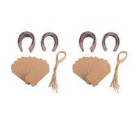 Giwnhvx 20 Pièces Séries Bonne Chance Faveurs de Mariage de Fer à Cheval avec Tags Kraft Cadeaux Horseshoe Rustiques pour Décorations de Noce Vintage