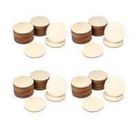 Giwnhvx 200 PièCes Cercles en Bois Découpes Rondes Non Finies ÉTiquettes Pré-Percées Tranches Disques en Bois Vierges avec Pendentifs Trous (4 Pouces)