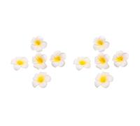 Giwnhvx 200 Pièces Séries Mousse Blanche Frangipanier Hawaïen Artificiel Plumeria Fleur Pétales Casquette Chapeau de Cheveux Couronne Bricolage Décoration de Mariage 5 cm