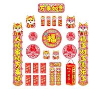 Giwnhvx 2024 an Chinois Couplets Chinois Chunlian Lanterne en Papier Autocollants de L'AnnéE du Dragon Chinois pour la FêTe du B