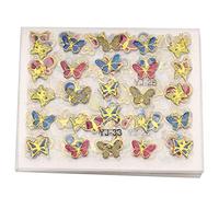 Giwnhvx 24 Feuilles Colore 3D Papillon Art De L'Ongle Autocollants De Transfert Conseils Manucure Decalcomanies Enveloppements Decoration Pour Femmes Filles