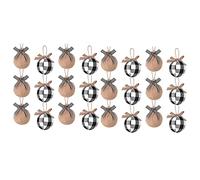 Giwnhvx 24 Pièces 2-1/2 Pouces Blanc Noir Check Plaid Couture Décorations de Noël en Toile de