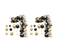 Giwnhvx 242 ballons noirs guirlande kit ballons paillettes pour mariage, remise de diplôme, anniversaire, fête de Noël décoration