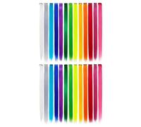 Giwnhvx 26 Pièces ColoréEs Met en éVidence le Clip Coloré Dans Les Extensions de Cheveux 55 cm Postiches SynthéTiques Droits