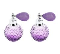 Giwnhvx 2X 110 Ml Vintage Cristal Vaporisateur Bouteille de Parfum Blanc Court Atomiseur Verre Rechargeable