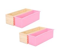 Giwnhvx 2X 1200G Savon de Bricolage Savon en Bois Boîte de Moule Pain Rectangulaire Doublure en Silicone Outil de Moule de Bougie de Savon DIY Outil de Fabrication de Moules