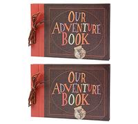 Giwnhvx 2X Album Bricolage Fait Une La Main Coller L'Album Vintage Album D'Aventure Book Up Family Scrapbook