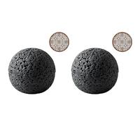Giwnhvx 2X Bol de Cuisine Moléculaire Créativité Imiter la Coupe Ronde de Fumée Noire Sur Plaque de Boule de Pierre