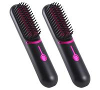Giwnhvx 2X Brosses à Cheveux Électriques Brosse à Lisser les Cheveux Sans pour Lisseur à Cheveux Rechargeable Portable Peigne Chauffant Sans