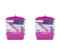 Giwnhvx 2X Cage pour Animaux de Compagnie Hamster Chalet avec Lucarne Transparente Double Couche Maison pour Hamster Doré Hamster Rose pour Animaux de Compagnie