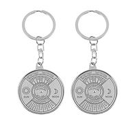 Giwnhvx 2X Calendrier Perpétuel Porte-Clés Porte-Clés en Métal Anneau À ChaîNe 50 Ans Nouveau Chaud