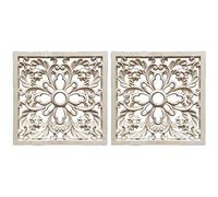 Giwnhvx 2X Caoutchouc Bois Sculpté Floral Decal Artisanat Onlay Applique Meubles DIY Décor F: 20 x 20 cm