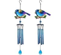 Giwnhvx 2X Carillons de Vent Carillon Extérieur de Décor Intérieur, Carillons de Vent d'oiseaux Bleus Romantiques Mobiles pour La Décoration de Jardin de Festival à
