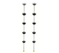 Giwnhvx 2X Chaîne de Pluie, Chaîne Attrape-Pluie Lotus pour Gouttières Extérieures, Coupelles de Chaîne de Pluie pour Remplacer Le Tuyau de de Gouttière, Détourner l'eau