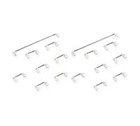 Giwnhvx 2X Clavier mécanique Cherry MX Switch Stabilisateur Cerise Monté sur PCB Transparent Transparent Transparent