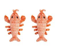 Giwnhvx 2X Disquette Lobster Dog Toys Peluche Sautant Homard Jouet Interactif Mouvement Activé Jouet pour Animaux Compagnie en Mouvement,Jouet à Mâcher en Peluche pour Animaux Compagnie, B
