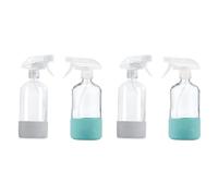 Giwnhvx 2X Flacons PulvéRisateurs en Verre Transparent avec Manchon en Silicone, Flacon Vide Rechargeable pour Solutions de Nettoyage, PulvéRisateur D'Eau