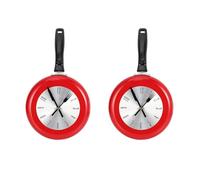 Giwnhvx 2X Horloge Murale Horloges 8 Pouces de de Poêles à Frire en Métal Montre d'art de Nouveauté Décoration de Cuisine