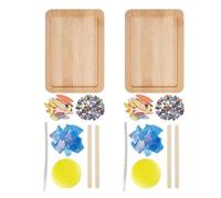 Giwnhvx 2X Kit D'Artisanat de Mosaïque Bricolage Kits de sous-Verres en Mosaïque en Bambou pour Adultes Débutants, avec Base de Dessous de Verre Rectangulaire pour Mosaïque Faite à la Main