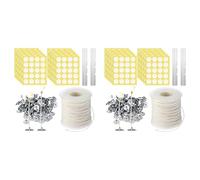 Giwnhvx 2X Kit de Fabrication de Bougie, Mèche TresséE, Onglets de Soutien de Mèche, Autocollants de Mèche, Porte-Mèches de Bougie pour Kit de Fabrication de Bougie à la Main Bricolage