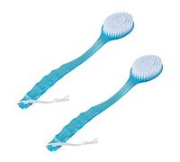 Giwnhvx 2X Long Poignée pour Corps Salle De Bains Douche Retour Brosse Scrubber Massager Handicap Helper Bleu