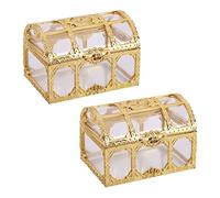 Giwnhvx 2X Mini BoîTe A Bague de Bonbon Boucles d'oreilles Collier Étui de Cadeau Fête d'anniversaire Décoration de Mariage Emballage Perle Organisateur de Stockage Or S