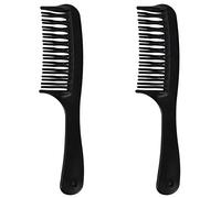 Giwnhvx 2X Noir Double Rangée Dent Enchevêtrement Peigne à Cheveux Peigne à Shampooing ûrPoignée