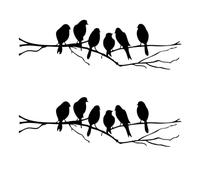Giwnhvx 2X Oiseaux sur Une Branche Sticker Mural Stickers Muraux en Vinyle pour Salon Sofa Mur de Chambre Decoration d'art Murale Autocollant Decoration Noir