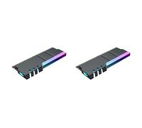 Giwnhvx 2X Ordinateur DDR4 DDR5 5V ARGB SYNC Mémoire Radiateur PC RGB Coloré RAM Dissipateur Radiateur refroidisseur Shim Armor Noir