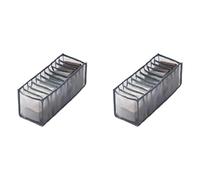 Giwnhvx 2X Organisateur de Rangement pour sous-VêTements, Soutien-Gorge, Chaussettes, Tiroir Pliable Lavable pour VêTements (Gris-11 Grilles)