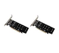Giwnhvx 2X PCIE 4.0 Dual-Disk PCIeX16 Un M.2 M-Key NVME SSD Carte D'expansion, Prend en charge 4 NVMe M.2 M Key 2280 SSD