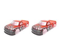 Giwnhvx 2X pour 1/10 RC Voiture T-10 Carrosserie Peint PVC 1/10 RC Voiture Pick Up Truck Largeur 205mm Empattement 255mm, Rouge
