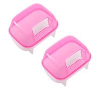 Giwnhvx 2X Rose Blanc Petits Hamsters Baignade Sable Cage Animau Salle de Bain 10 x 7 x 7cm