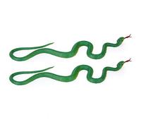 Giwnhvx 2X Simulation Serpent Mignon Jouet en Plastique Simulation Serpent Jouet Pointe en Caoutchouc - Vert