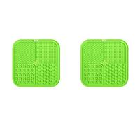 Giwnhvx 2X Tapis à LéCher pour Chiens, Tapis à LéCher en Silicone de Qualité Alimentaire comme Mangeoire Lente pour Chien et Chat, Tapis à LéCher pour Chien avec Ventouses Vert