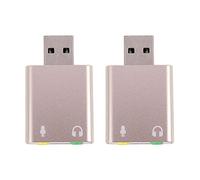 Giwnhvx 2X USB Carte Son 7.1 USB Externe Jack 3.5mm Adaptateur pour Casque Audio Stéréo Mic Sound Card pour PC Portable