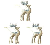 Giwnhvx 3 Pièces Décorations de Noël Champagne Décorations pour Arbre de Noël Décorations En Forme de Cerf Paillettes Champagne