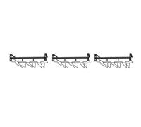 Giwnhvx 3 porte-verres à vin l'armoire, 3 rangées porte-gobelets à suspendre en métal, porte-gobelets pour cuisine, bar, etc.