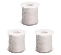 Giwnhvx 3 Rouleau 200 Pieds/61 Mètres Blanc Bougie en Coton Tissu pour Bougies DIY Matériel pour Fumée