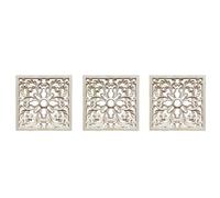 Giwnhvx 3 x Caoutchouc sculpté Floral Decal Onlay Applique Meubles DIY Décor F : 20 x 20 cm